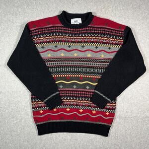 Vintage Bay Point Threads Nordic Multicolor Sweater Women's Sz Medium Roll Neck
